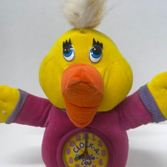 1994~ Wide-A-Awake-Ups Clock-A-Doodle-Doo Plush Clock Doll Rare- WORKS. - Picture 7 of 8